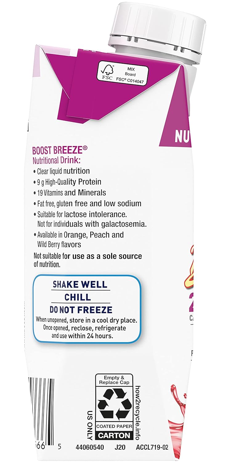 Wildberry Boost Breeze Nutritional Drink - 8 Fl Oz, Pack of 6
