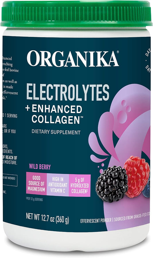 Wildberry Flavored Sugar-Free Electrolytes and Collagen Blend for Hydration and Protein Support - 360g (30 Servings)