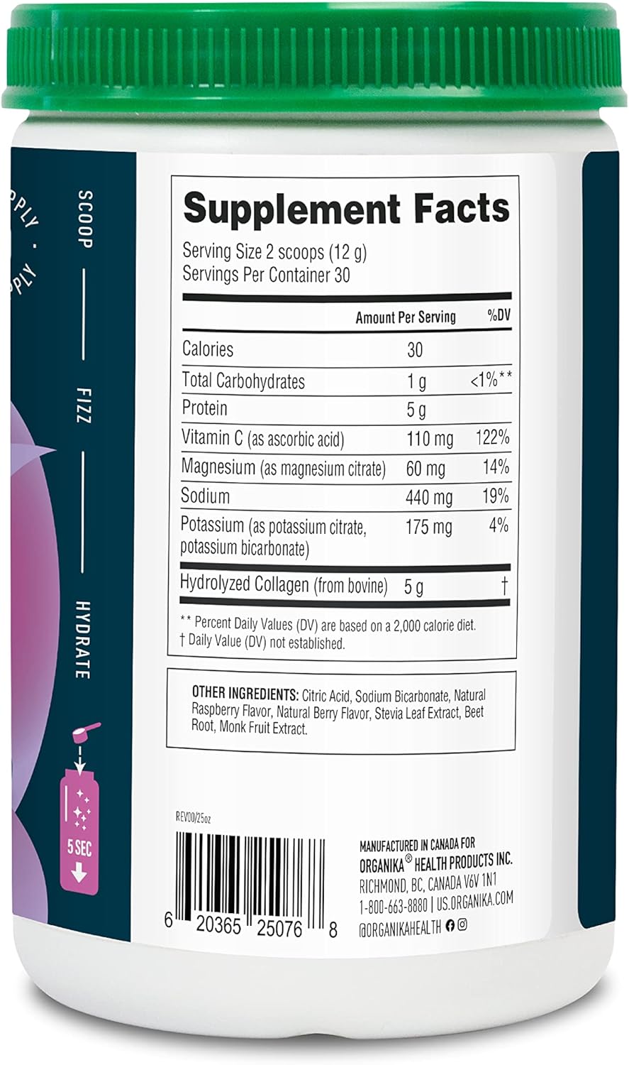 Wildberry Flavored Sugar-Free Electrolytes and Collagen Blend for Hydration and Protein Support - 360g (30 Servings)