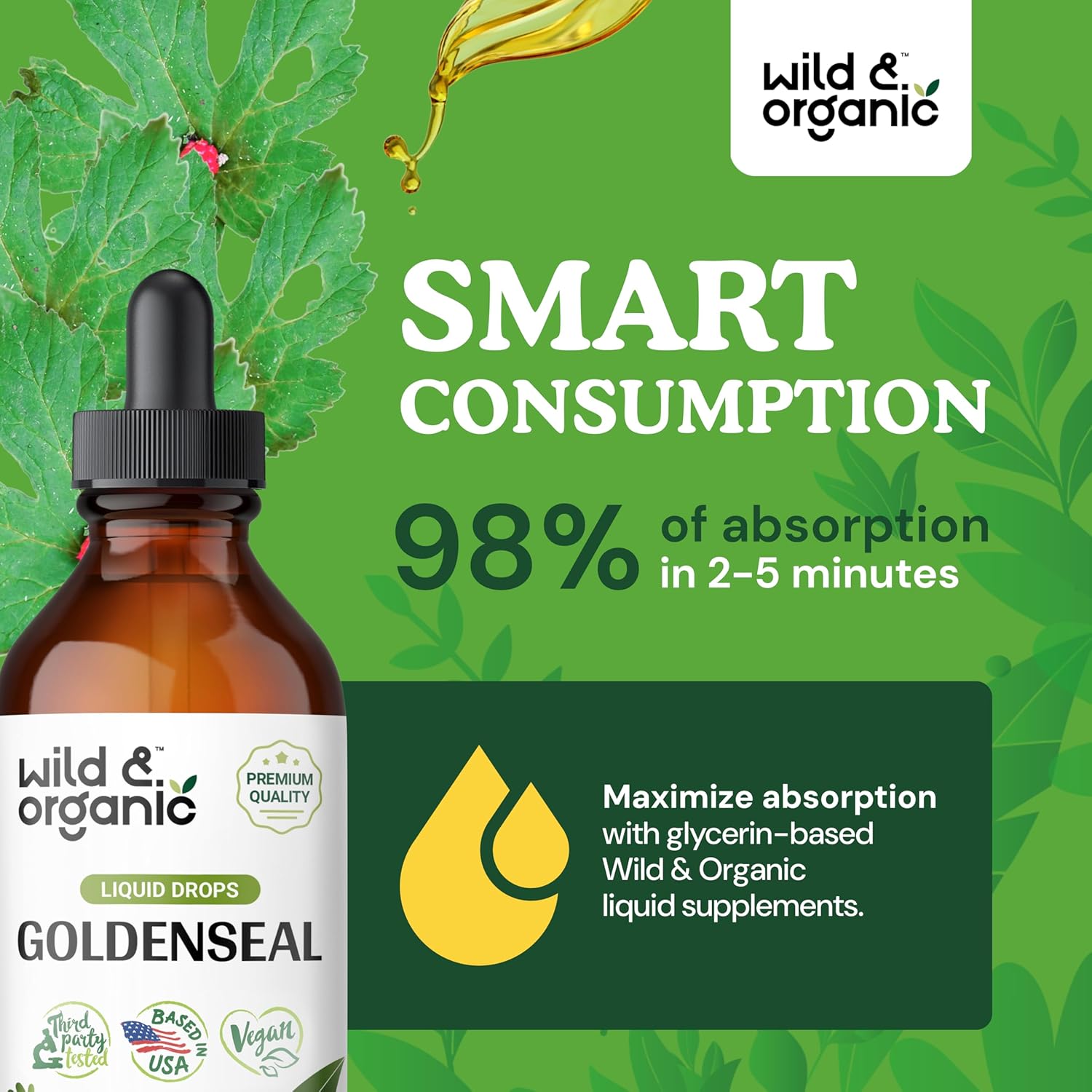 Wildcrafted Goldenseal and Echinacea Tincture Bundle - 4 fl oz Each