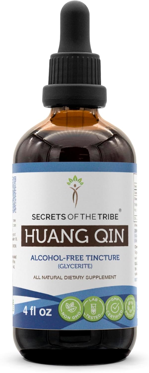 Wildcrafted Huang Qin Alcohol-Free Liquid Extract - Scutellaria Root Tincture Supplement - 4 FL OZ
