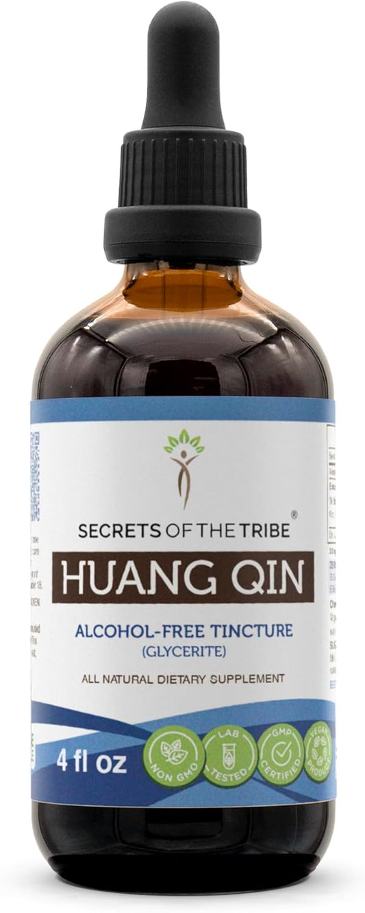 Wildcrafted Huang Qin Alcohol-Free Liquid Extract - Scutellaria Root Tincture Supplement - 4 FL OZ