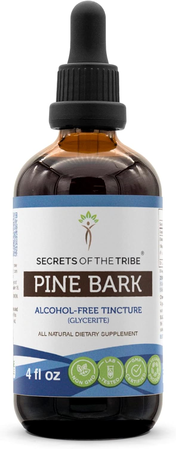 Wildcrafted Pine Bark Alcohol-Free Liquid Extract - 4 FL OZ - Pure Pinus Strobus Dried Bark