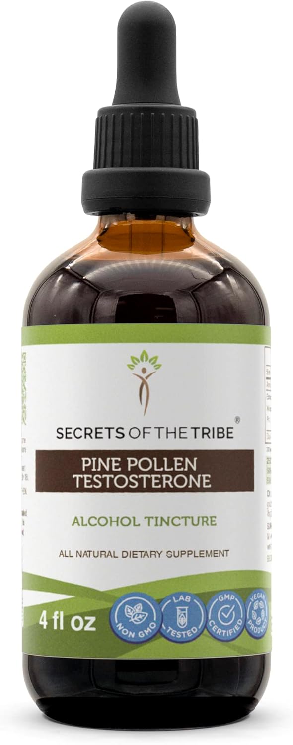 Wildcrafted Pine Pollen Testosterone Alcohol Liquid Extract - Scots Pine Dried Pollen (4 FL OZ) - Secrets of the Tribe