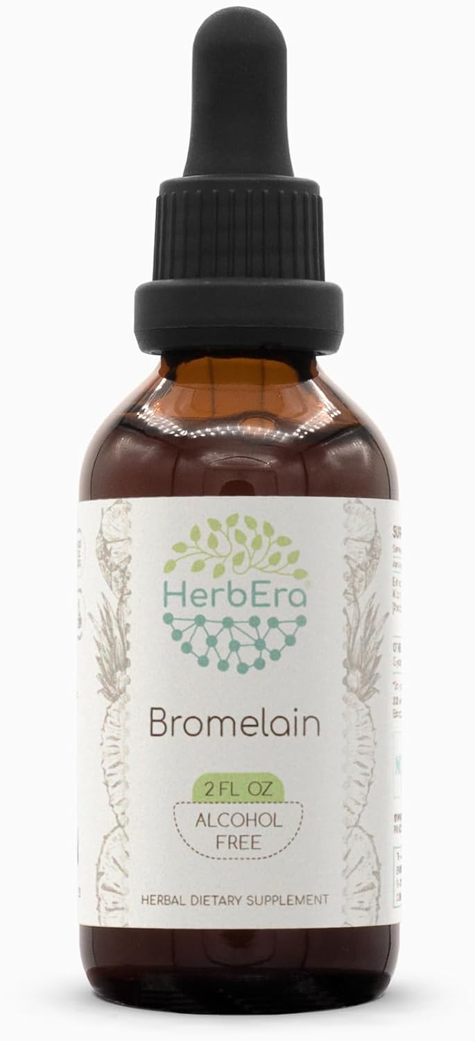 Wildcrafted Pineapple Bromelain Extract Tincture - HerbEra B60, 2 fl oz, Alcohol-Free & Super-Concentrated