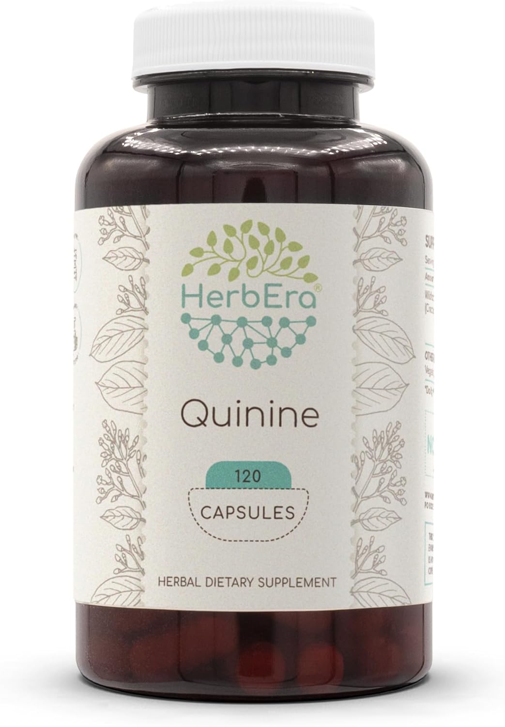 Wildcrafted Quinine Capsules - 1000mg Cinchona officinalis Dried Bark - HerbEra Herbal Supplement