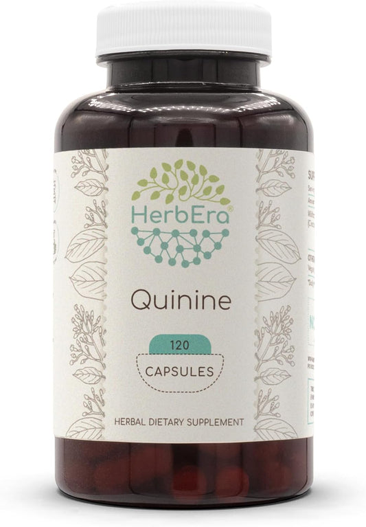 Wildcrafted Quinine Capsules - 1000mg Cinchona officinalis Dried Bark - HerbEra Herbal Supplement