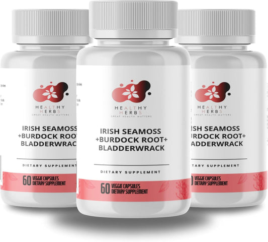 Wildcrafted Sea Moss Capsules | 2280mg Ocean Greens Complex Superblend | Vegan Non-GMO Supplement | US-Made Easy-Swallow Capsules (3-Pack)