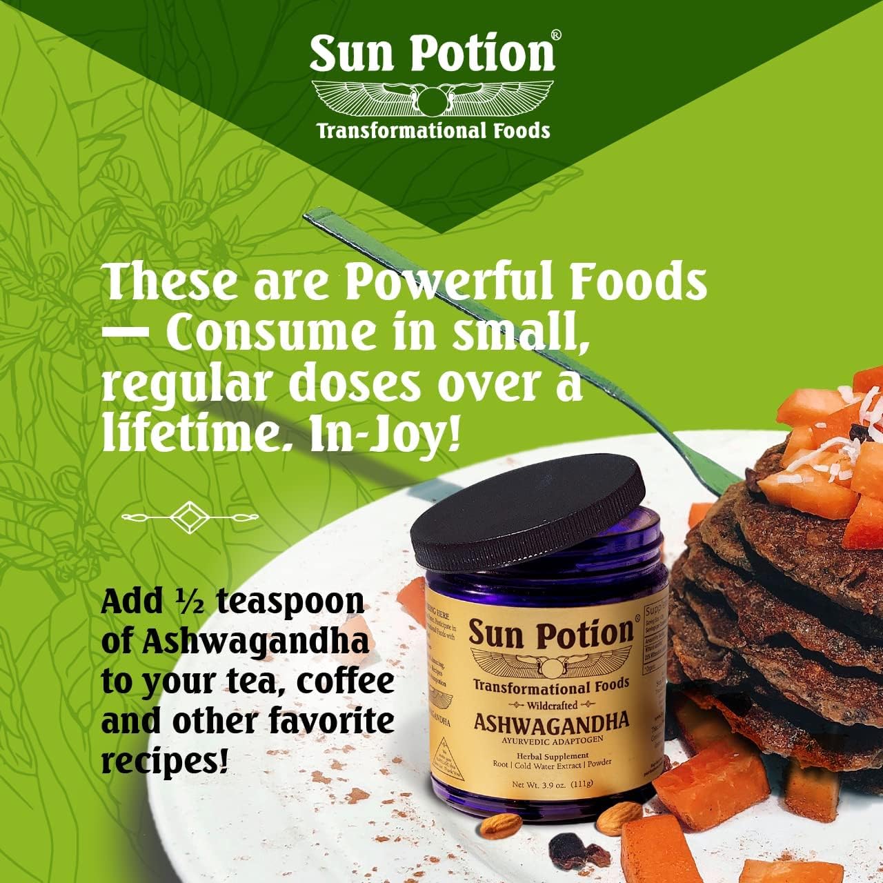 Wildcrafted Sun Potion Ashwagandha Powder - 111 Grams (88 Servings)