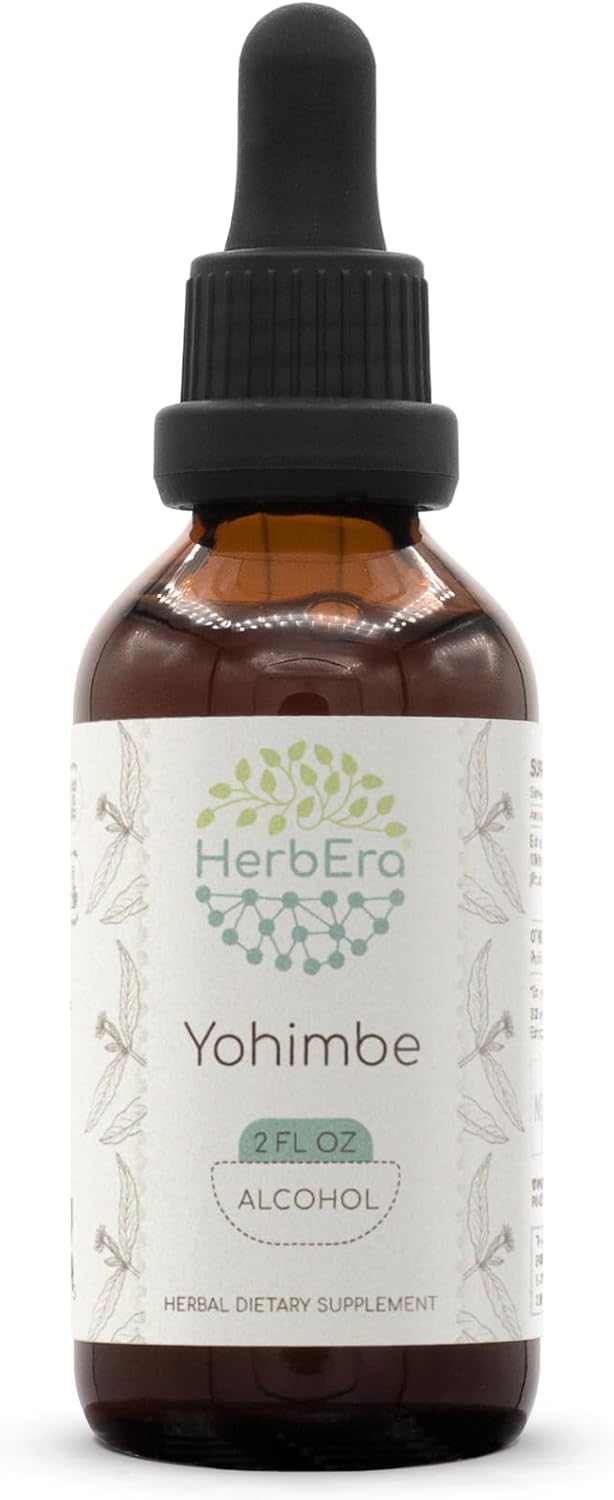 Wildcrafted Yohimbe Alcohol Tincture 2 fl oz - HerbEra Yohimbe A60 Extract from Dried Bark