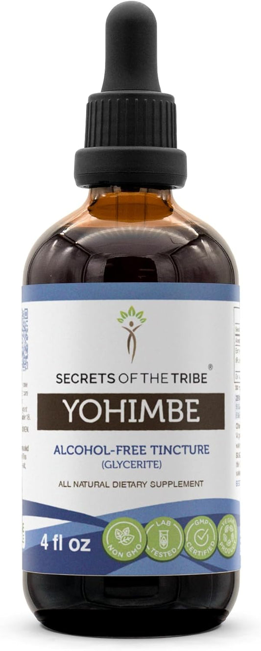 Wildcrafted Yohimbe Tincture Alcohol-Free Extract - 4 oz High-Potency Herbal Drops