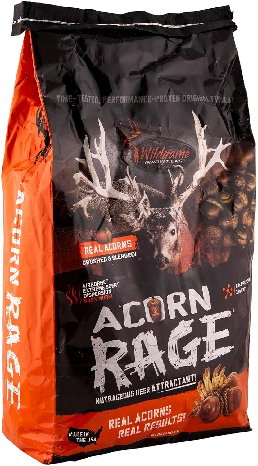 Wildgame Innovations Acorn Rage Deer Attractant | Effective Year-Round Hunting Bait | Nutrient-Rich Acorns & Roasted Soybean Blend