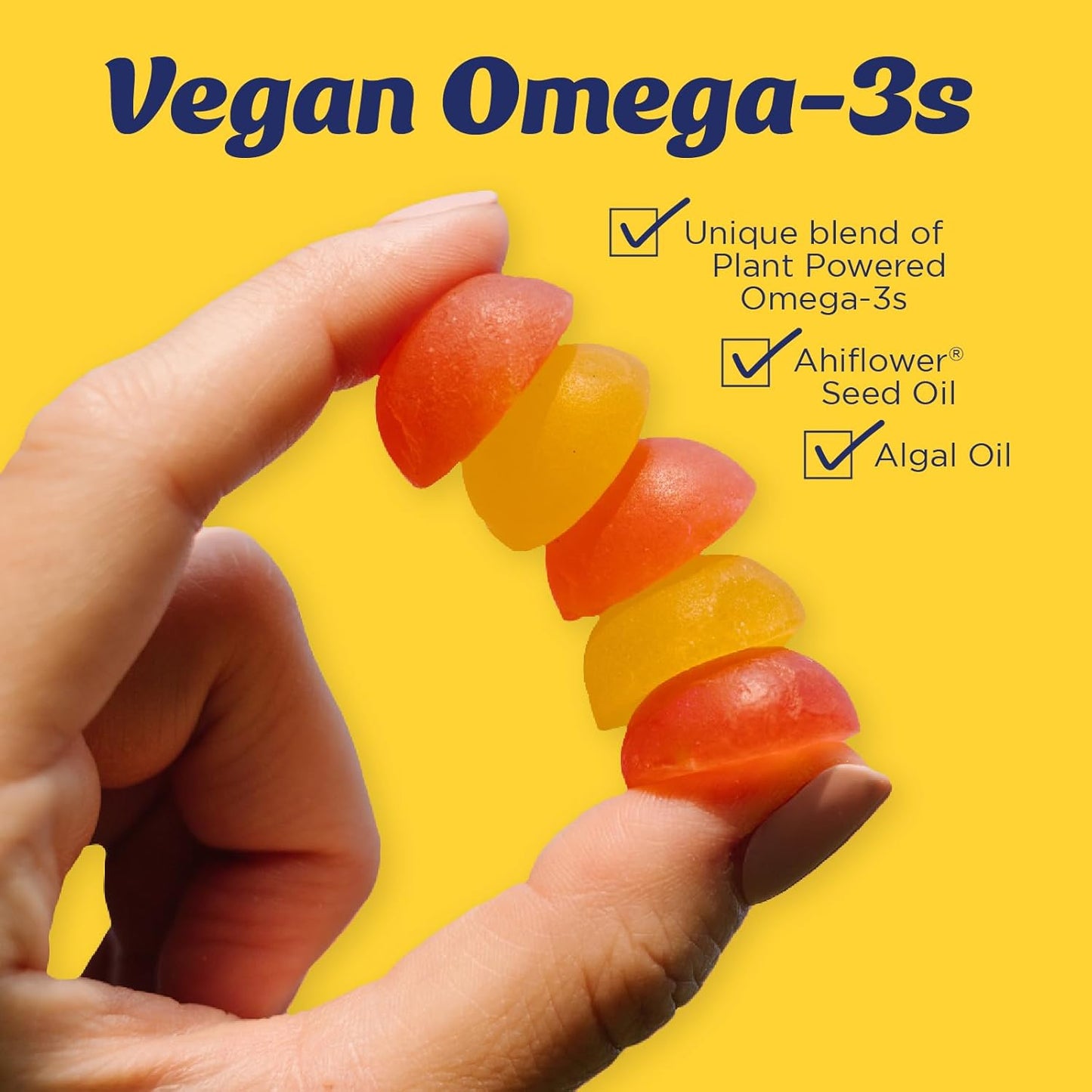 Wiley's Finest Kids Vegan Omega-3 Gummies - Vegetarian Lemon Flavored Supplement with Natural Sugar - Gluten-Free DHA, ALA & SDA - 30 Gummies