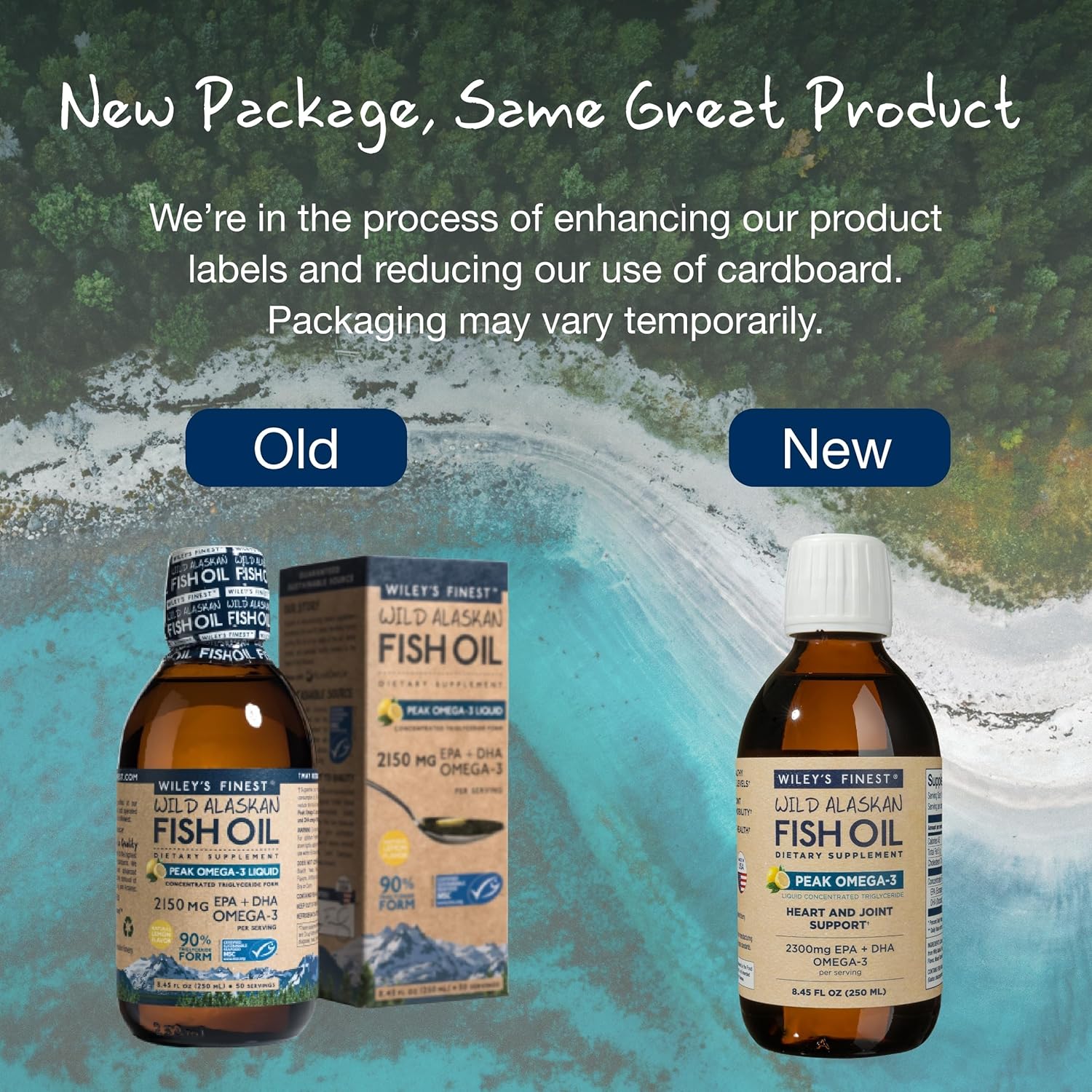 Wiley's Finest Peak Omega-3 Liquid Fish Oil Supplement - 2300mg EPA and DHA - Lemon Flavor - 8.45 Oz (50 Servings)