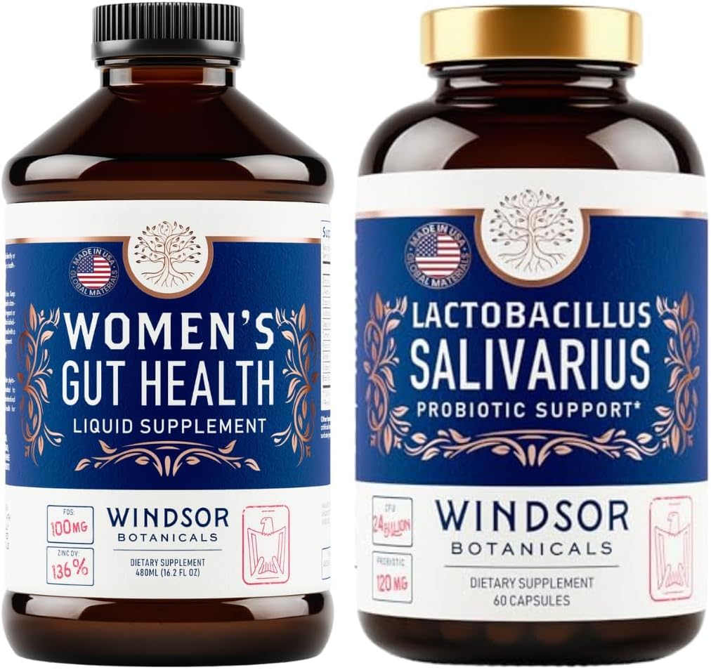 WINDSOR BOTANICALS Lactobacillus Salivarius Probiotic Bundle for Oral and Gut Health Support