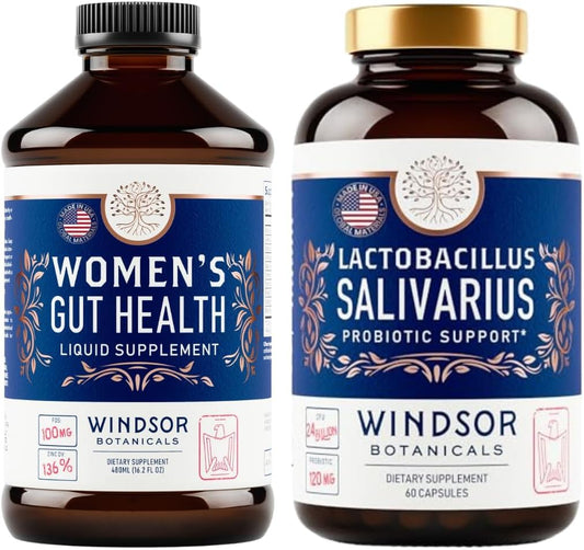 WINDSOR BOTANICALS Lactobacillus Salivarius Probiotic Bundle for Oral and Gut Health Support