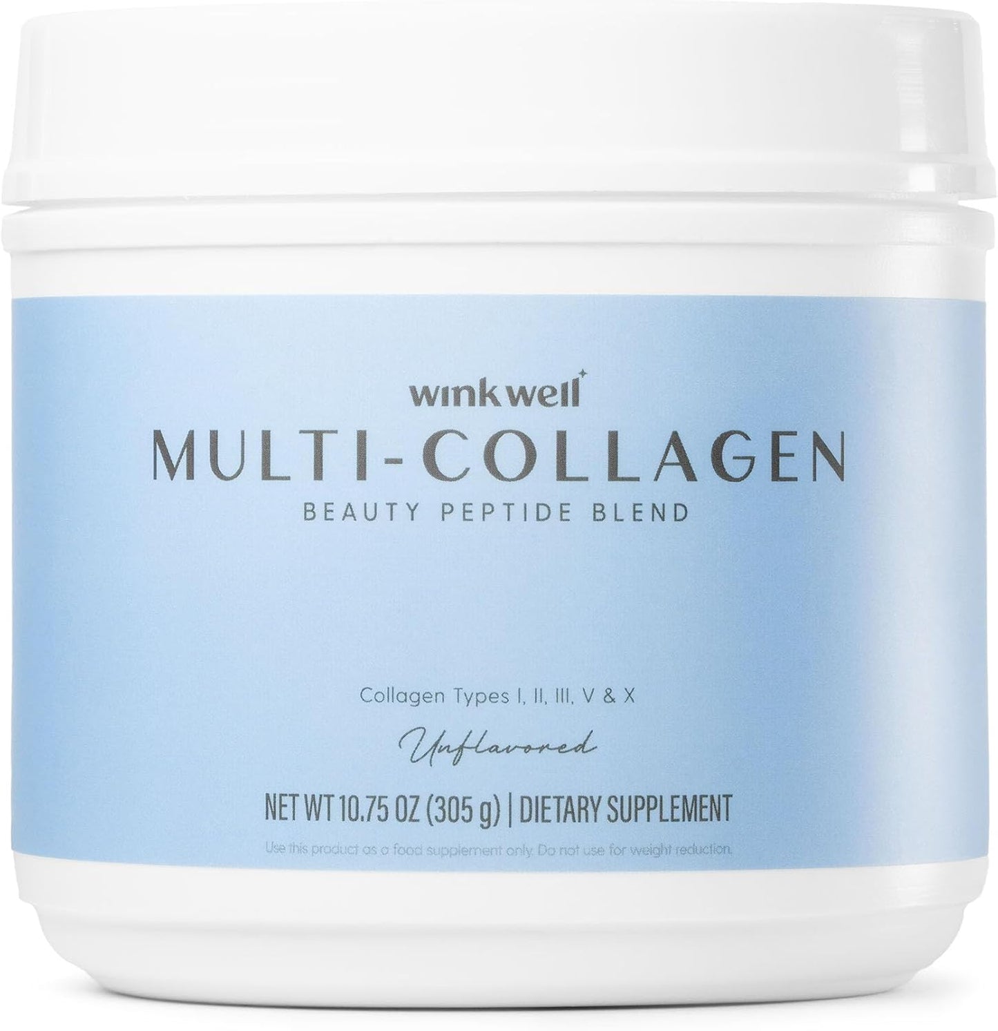 Wink Naturals Multi Collagen Protein Powder - Unflavored Blend for Skin, Hair, Nails, Joints, and Immune Health - Types I, II, III, V, X