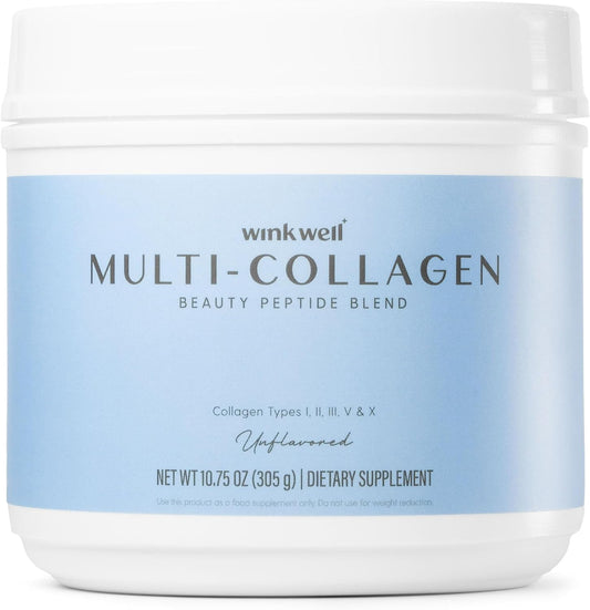 Wink Naturals Multi Collagen Protein Powder - Unflavored Blend for Skin, Hair, Nails, Joints, and Immune Health - Types I, II, III, V, X