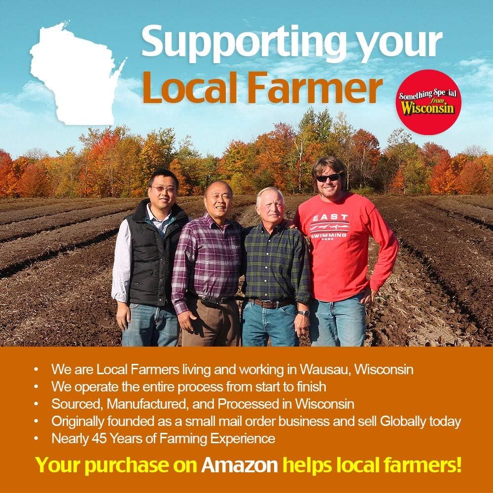 Wisconsin American Ginseng Half Short Jumbo | Cultivated by Hsu's Ginseng Gardens | 4oz Box | B01FVHI1V6