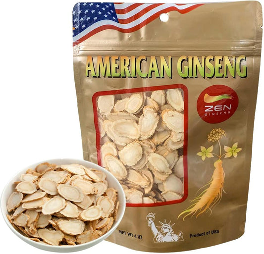Wisconsin Ginseng Slices: Panax Ginseng for Immunity, Energy, and Stamina - 1 Bag for Men and Women.