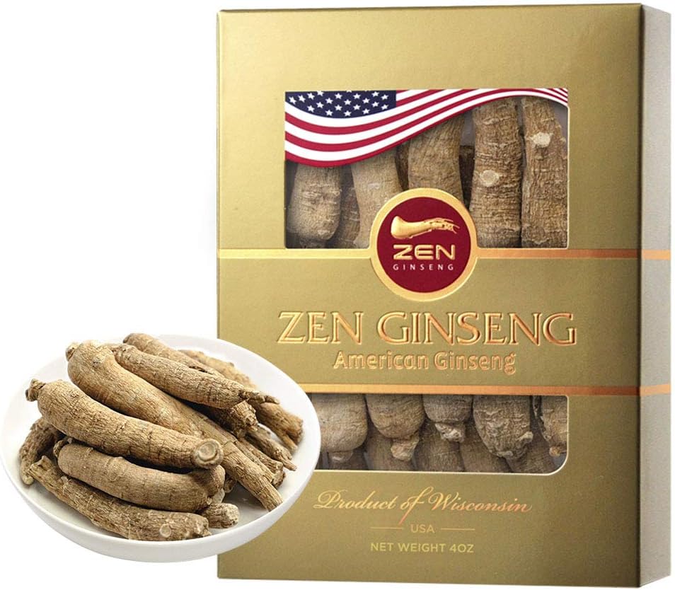 Wisconsin Ginseng Super Long Jumbo Root 4oz - Boost Performance & Mental Health for Men & Women with Zen Ginseng