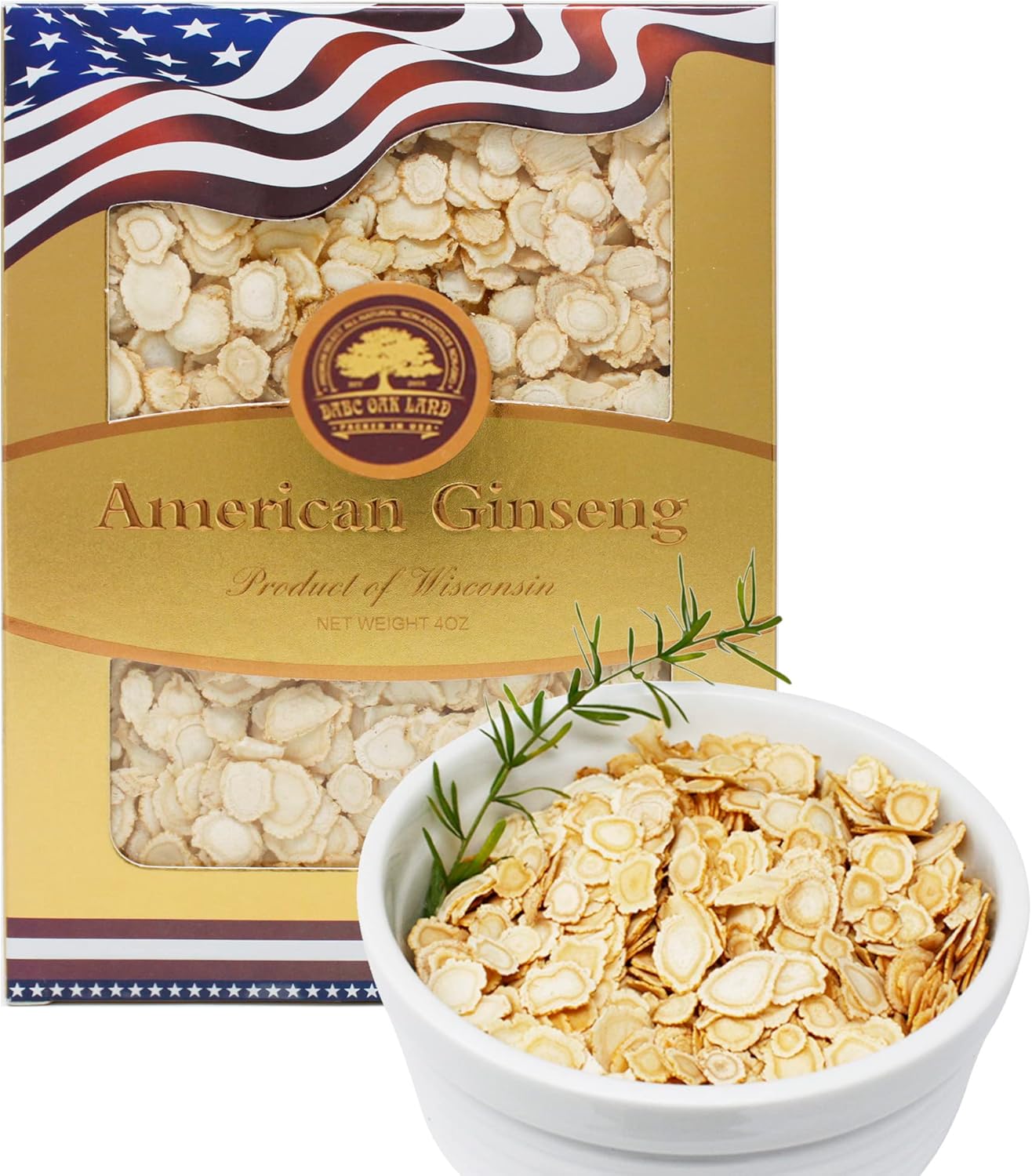 Wisconsin Grown American Ginseng Slices - Small Round, 4oz Box - Ideal for Ginseng Tea & Health Benefits