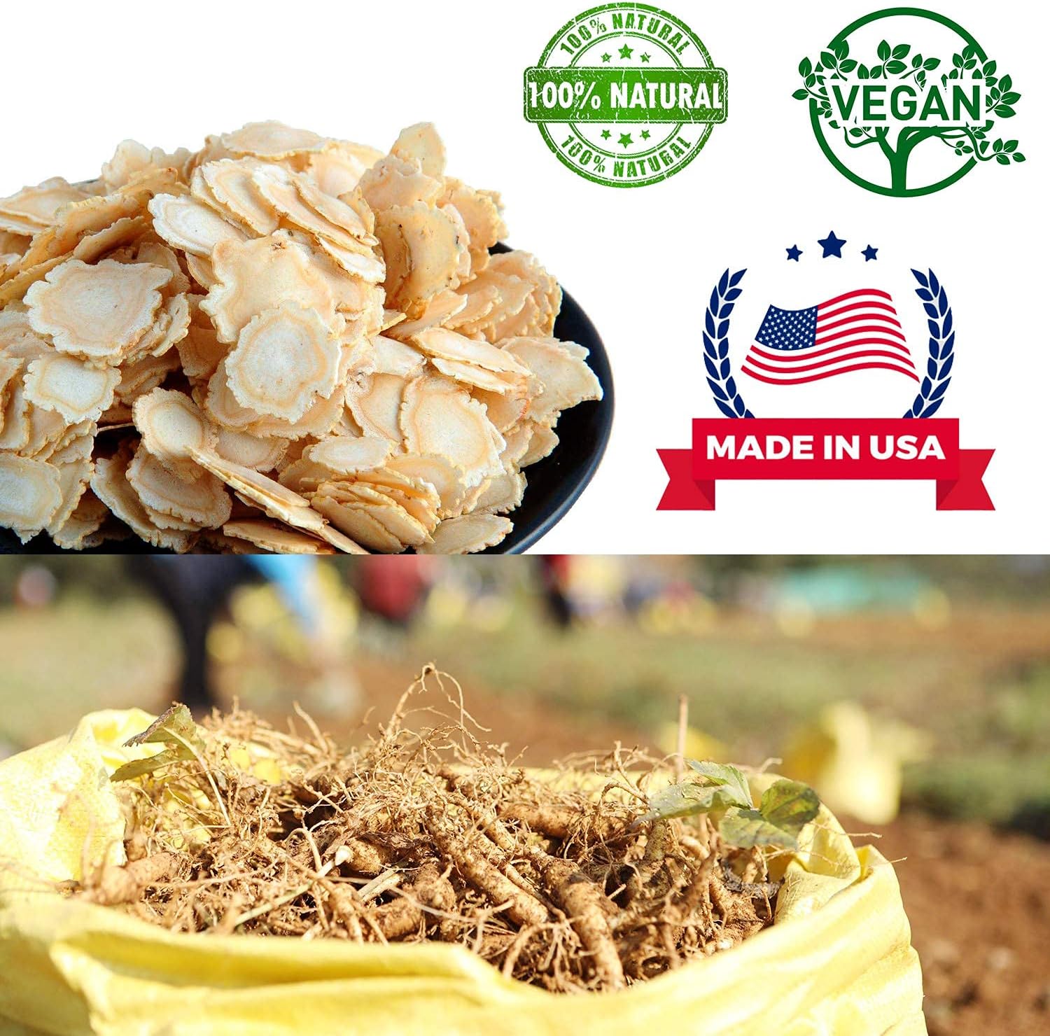 Wisconsin Grown American Ginseng Slices - Small Round, 4oz Box - Ideal for Ginseng Tea & Health Benefits