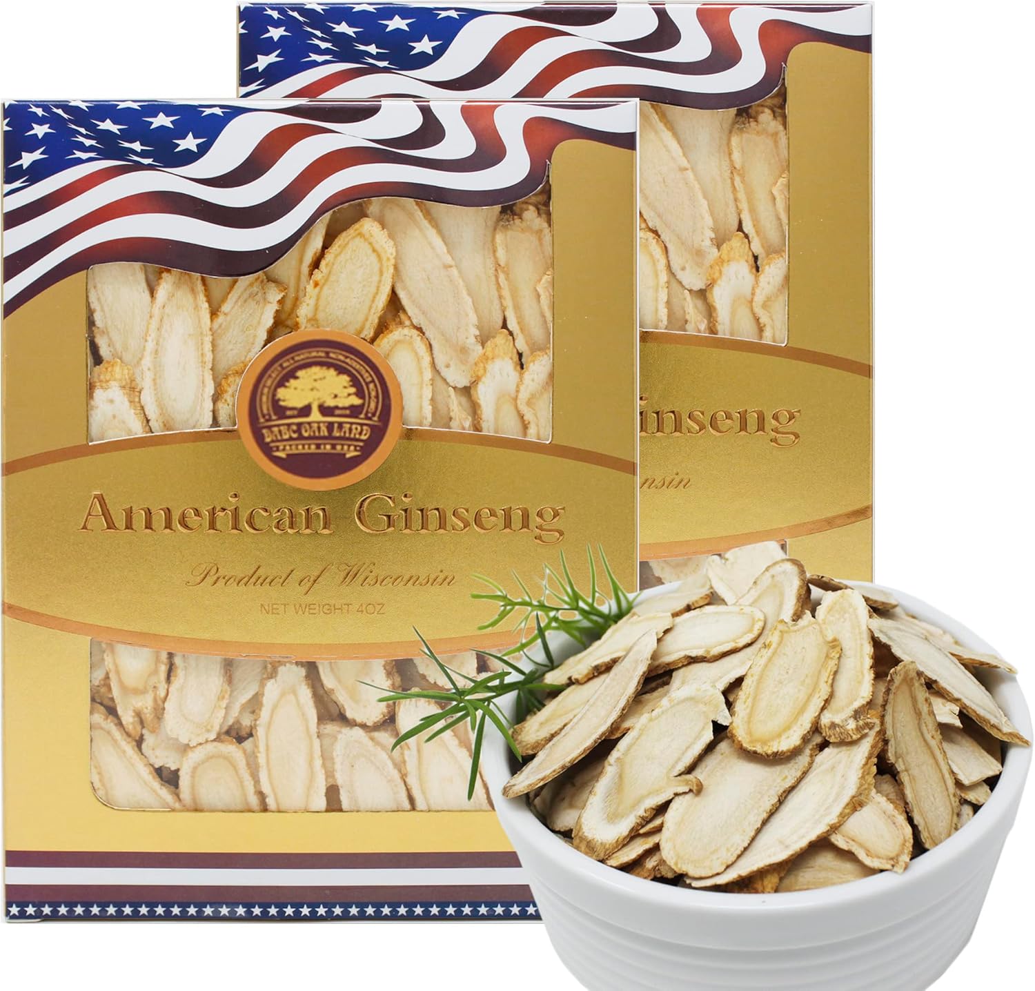 Wisconsin-Grown American Ginseng Slices for Tea - 2 Boxes, 8oz Each