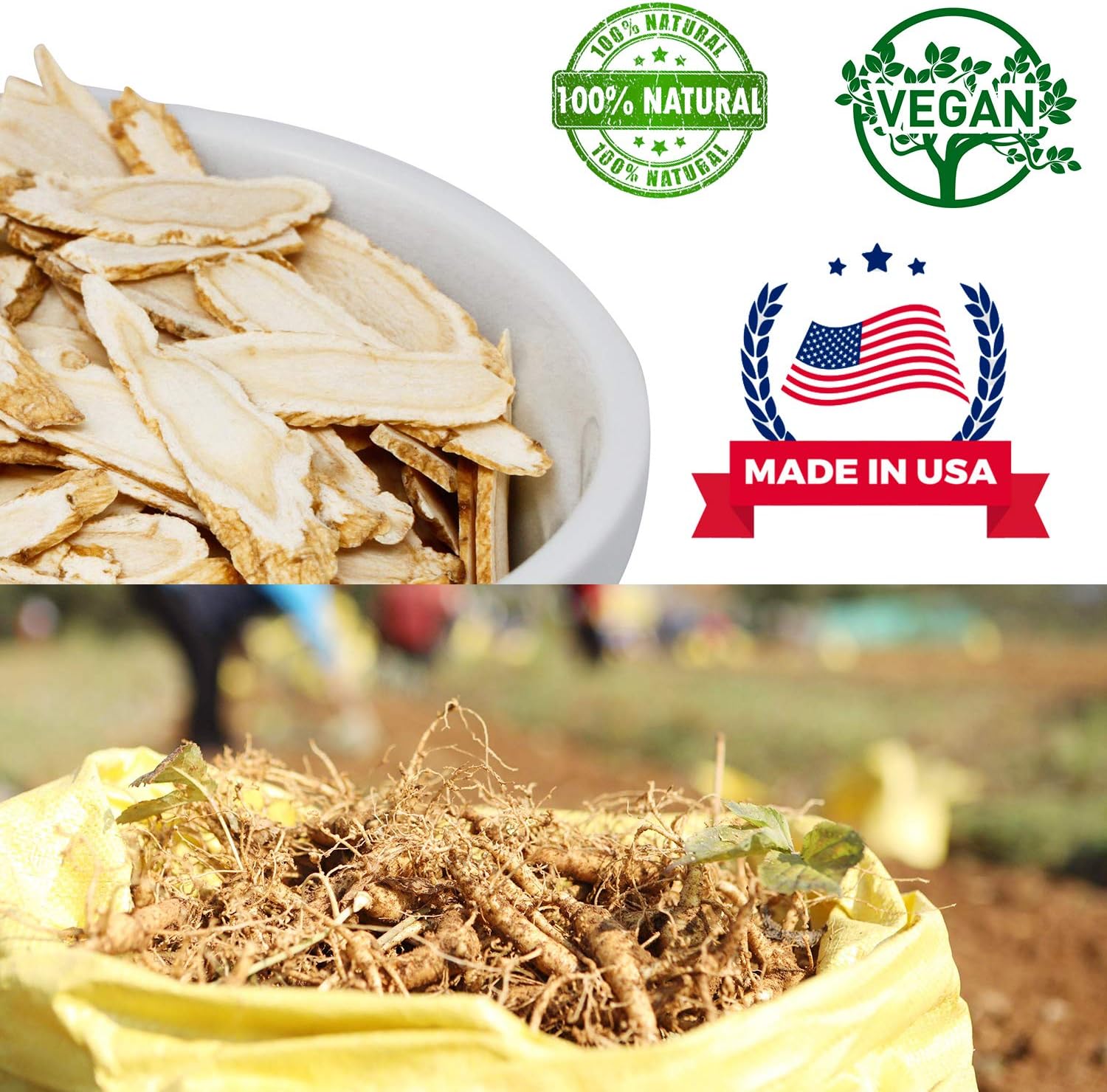 Wisconsin-Grown American Ginseng Slices for Tea - 2 Boxes, 8oz Each