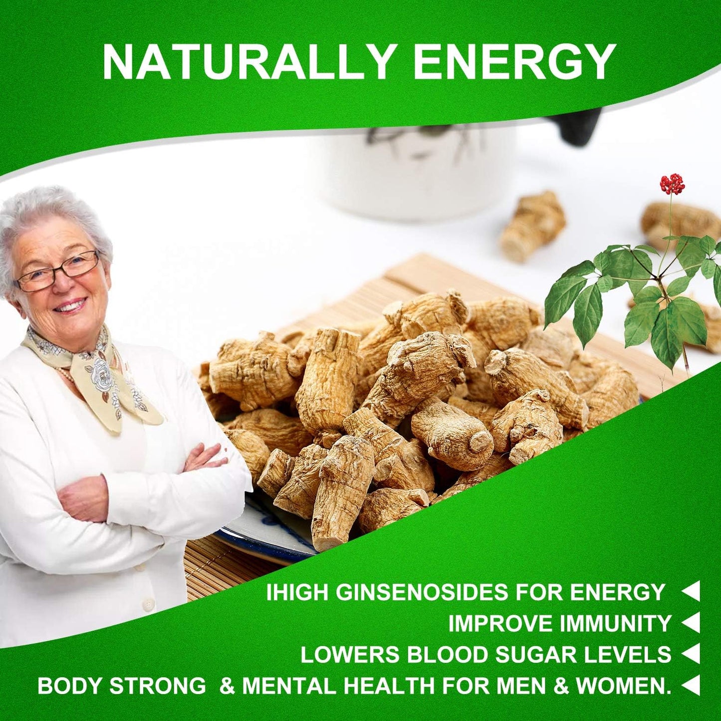 Wisconsin-Grown DABC OAK LAND DOL American Ginseng Slices for Making Ginseng Tea - Small 4oz Bag - Health Benefits