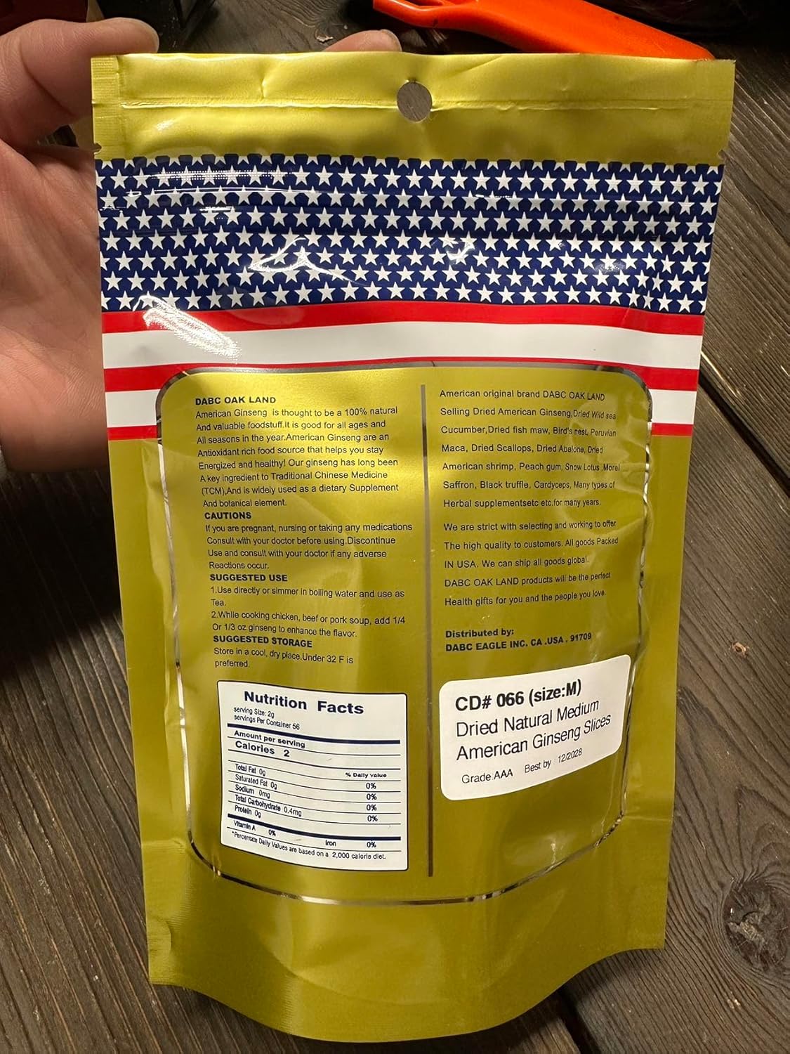 Wisconsin-Grown DABC OAK LAND DOL American Ginseng Slices for Making Ginseng Tea - Small 4oz Bag - Health Benefits