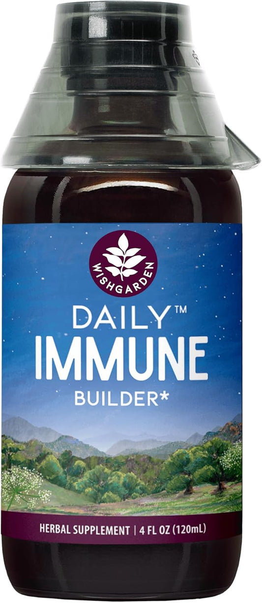 WishGarden Herbs Daily Immune Builder - Herbal Defense & System Booster with Black Elderberry & Astragalus - 4oz