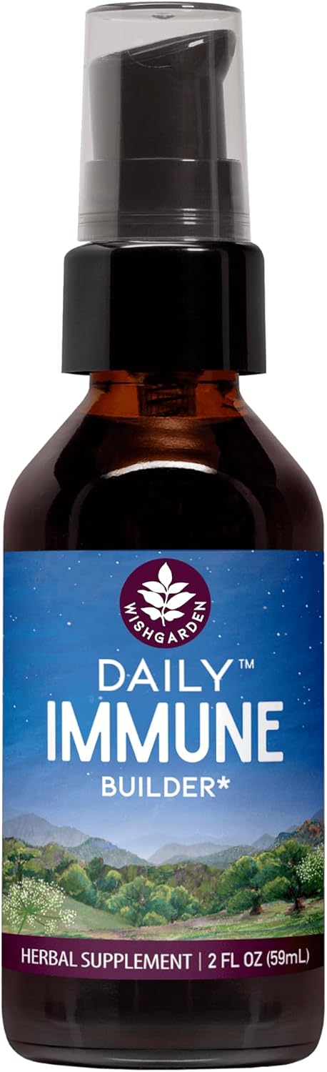 WishGarden Herbs Daily Immune Builder: Herbal Defense & Booster with Elderberry & Astragalus, 2oz