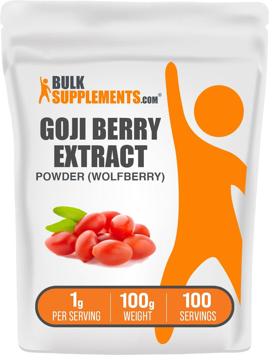 Wolfberry Extract Powder - Pure Goji Berry Supplements, Herbal Supplement, Gluten Free, 1000mg per Serving, 100g (3.5 oz) Powders