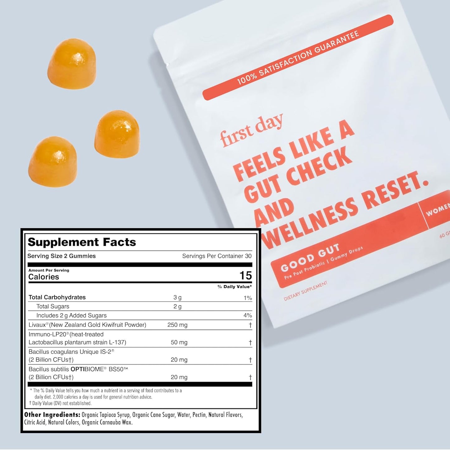 Women’s 3-in-1 Good Gut Tribiotic Gummies - Immune & Digestive Support - 60-Day Supply