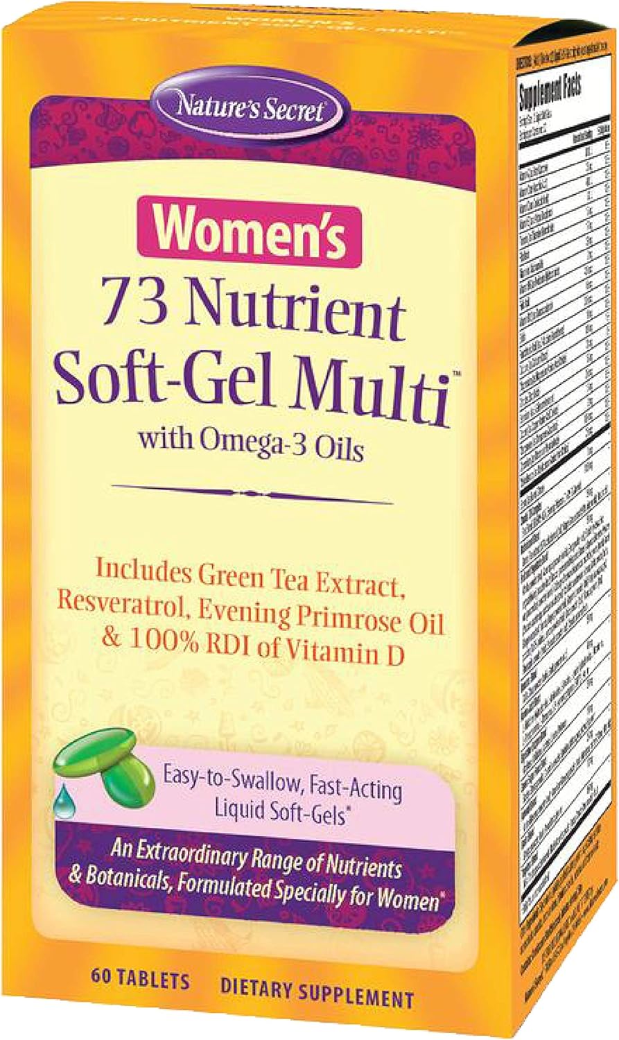 Women's 73 Nutrient Soft-Gel Multi Vitamin - Natural Dietary Supplement, 60-Count