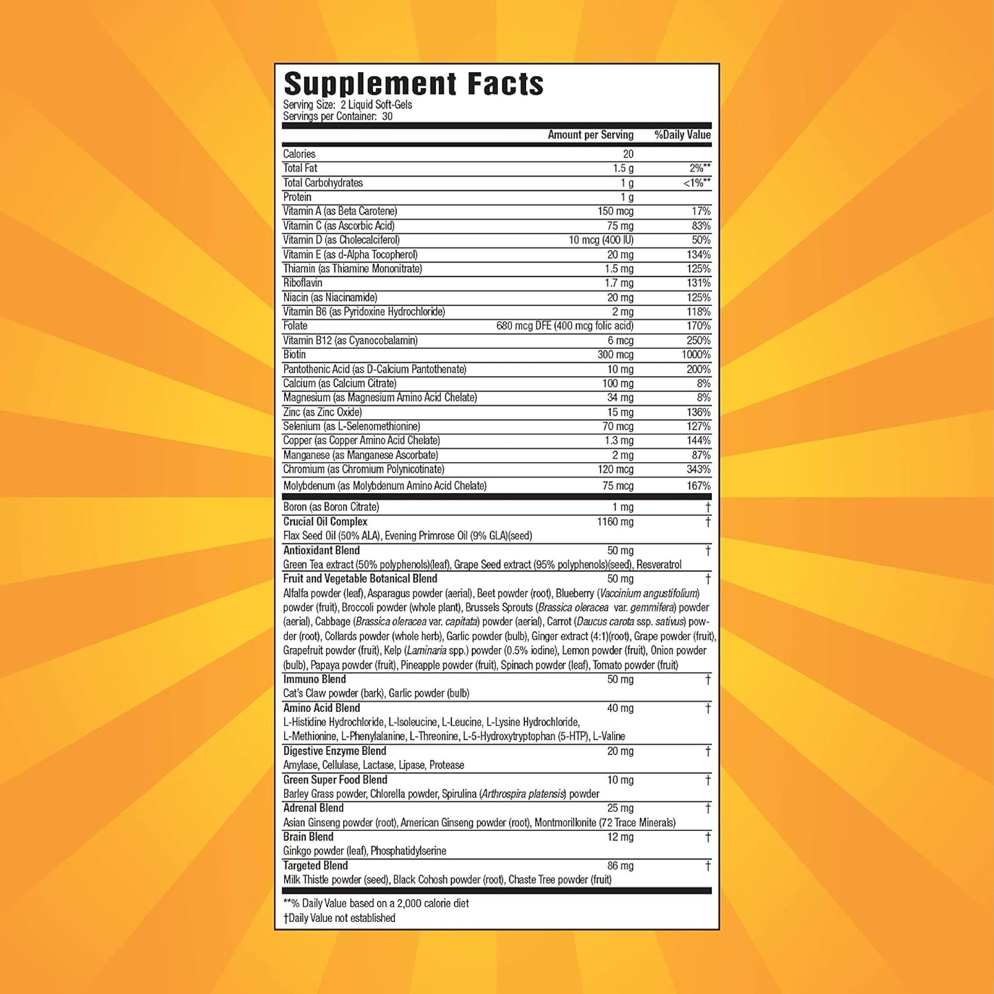 Women's 73 Nutrient Soft-Gel Multi Vitamin - Natural Dietary Supplement, 60-Count