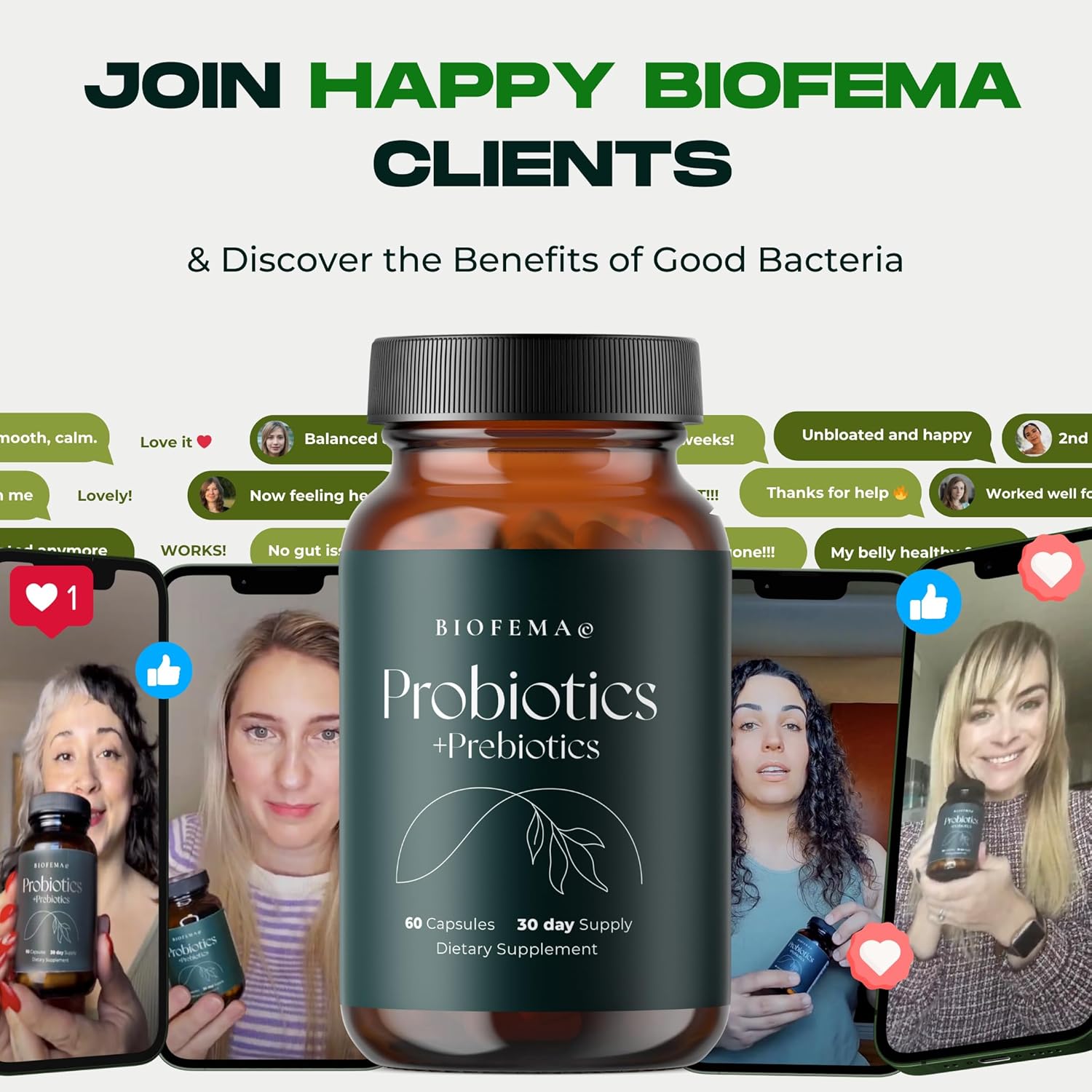 Women's Acidophilus Probiotics with Prebiotics - 40 Billion CFUs for Digestive Health - 4 Good Bacteria Strains - 60 Vegan Capsules