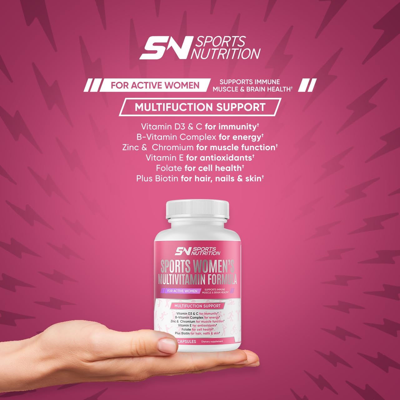 Women's Active Multivitamin for Energy, Focus & Immune Health - 60 Capsules