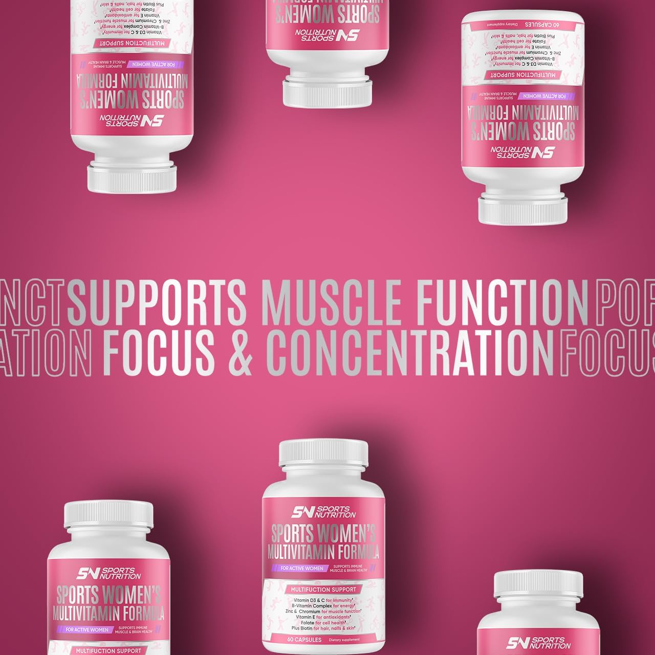 Women's Active Multivitamin for Energy, Focus & Immune Health - 60 Capsules