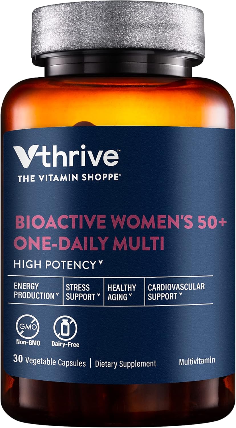 Women's Advanced Formula Vthrive Once Daily Bioactive Multivitamin: Supports Healthy Aging, Stress Management, Vitality - 30 Vegetarian Capsules