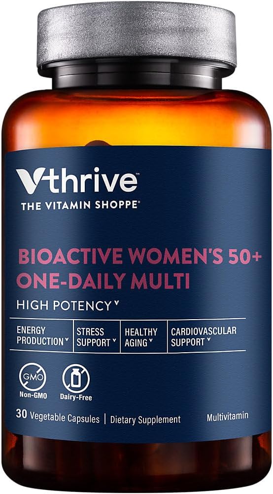 Women's Advanced Formula Vthrive Once Daily Bioactive Multivitamin: Supports Healthy Aging, Stress Management, Vitality - 30 Vegetarian Capsules