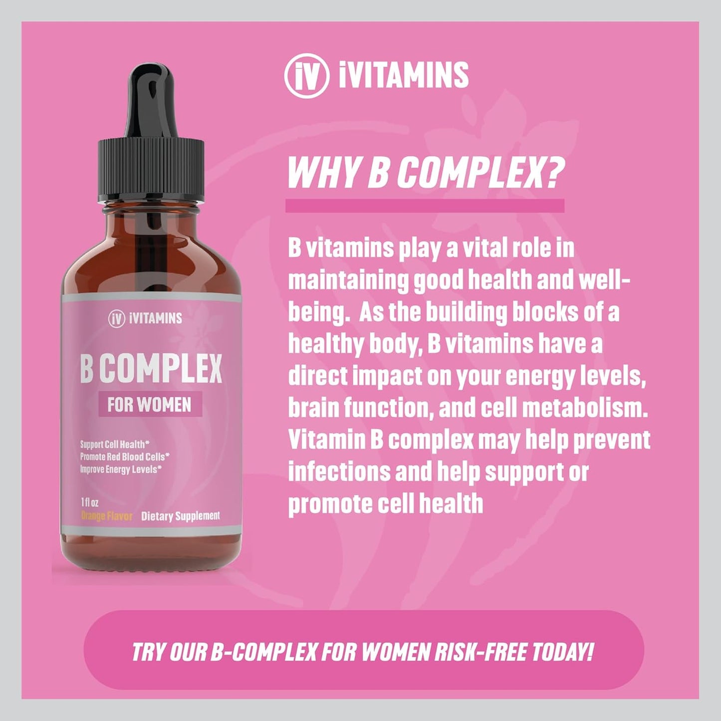 Women's B Complex Vitamins Liquid Supplement | Boosts Brain Function, Energy, Digestion & More | B12 Complex | 1 fl oz