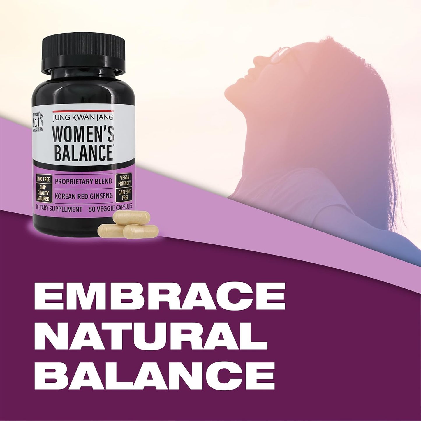 Women's Balance Supplement with Korean Red Ginseng for Energy, Digestion, and Cognitive Health - 60 Capsules by JUNG KWAN JANG
