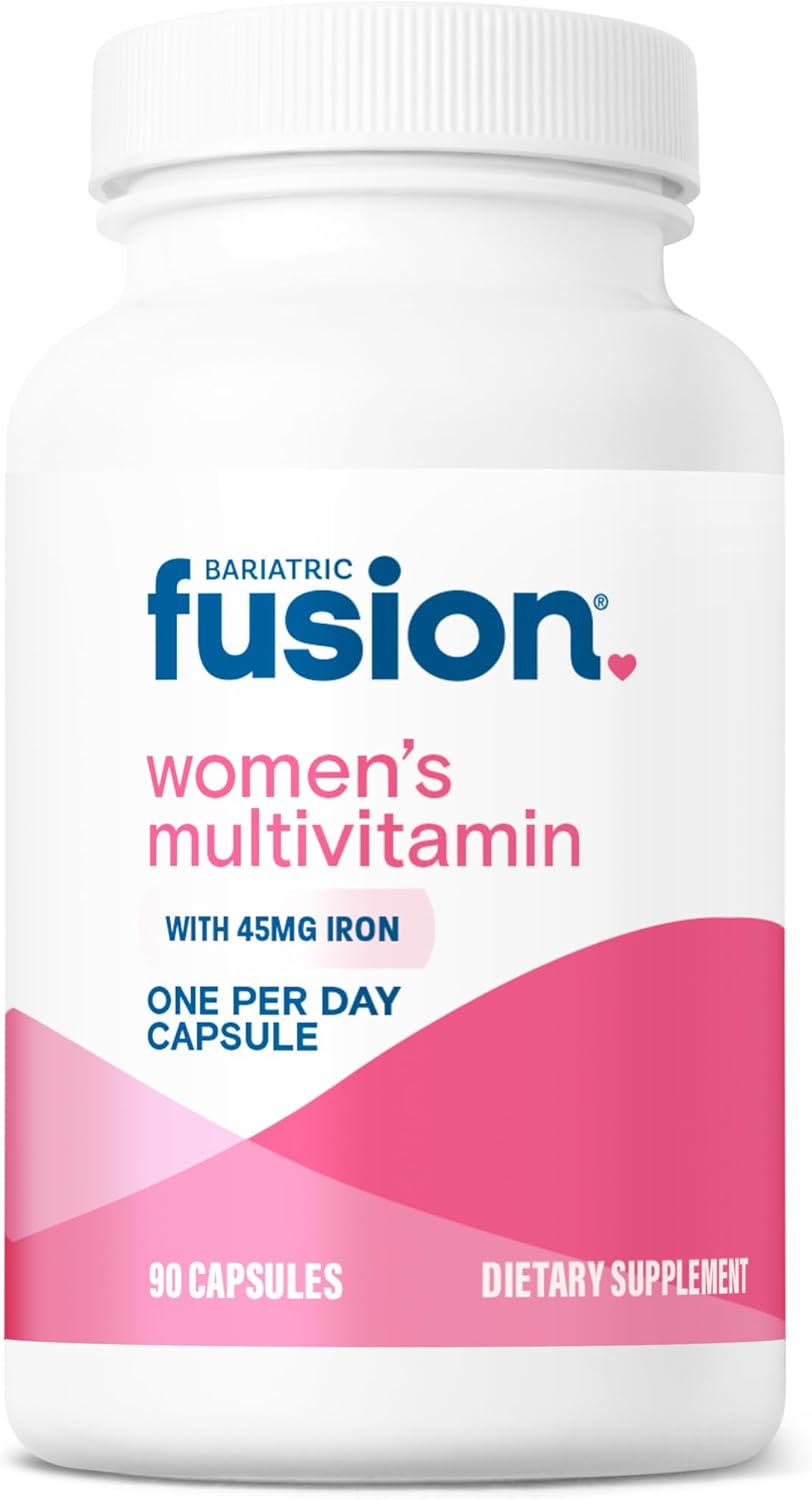 Women's Bariatric Fusion One Daily Multivitamin with Iron - Hair, Nails, Gastric Bypass & Sleeve Gastrectomy Support - 90 Count