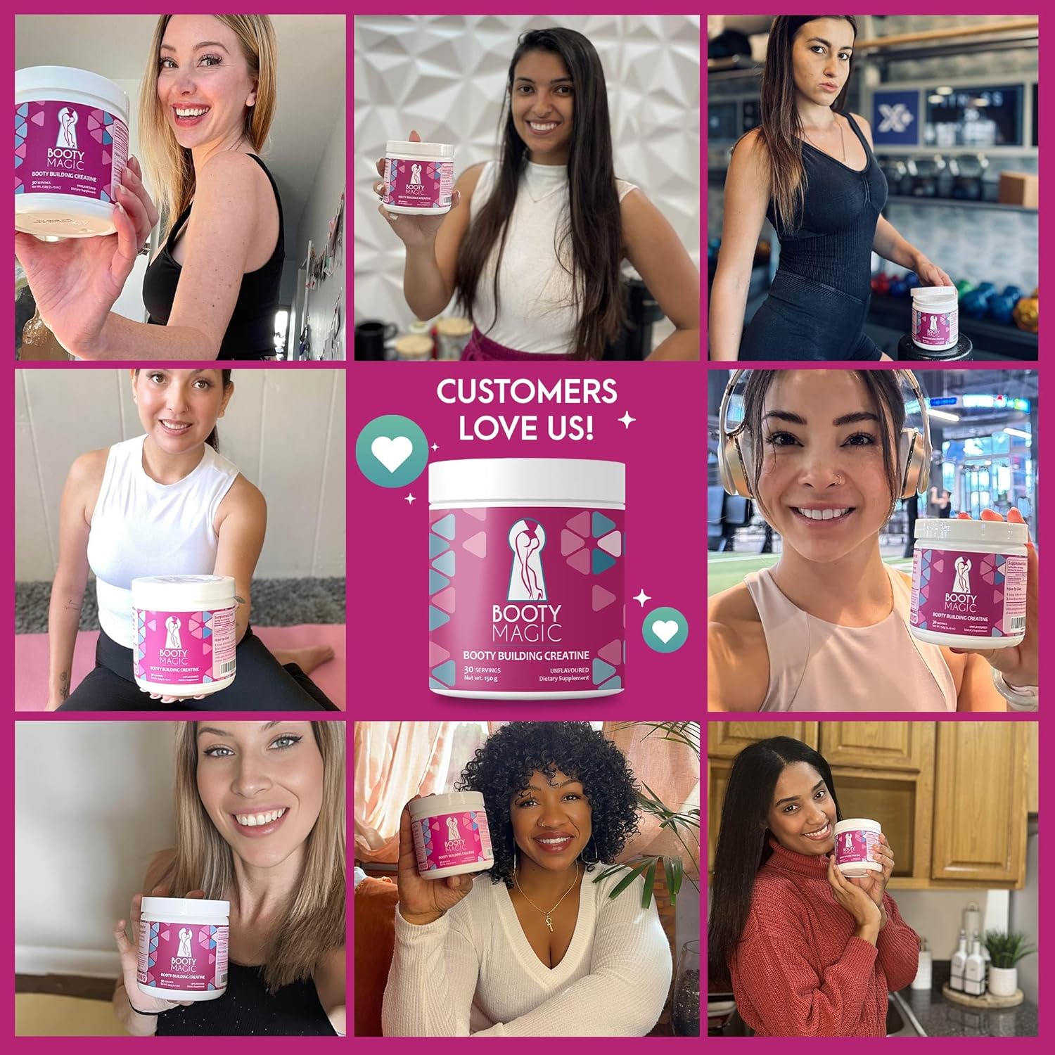 Women's Booty Building Creatine Powder - Enhance Glute Gains and Muscle Growth, Micronized for Best Big Booty Results - 30 Servings - BoostGo Australia