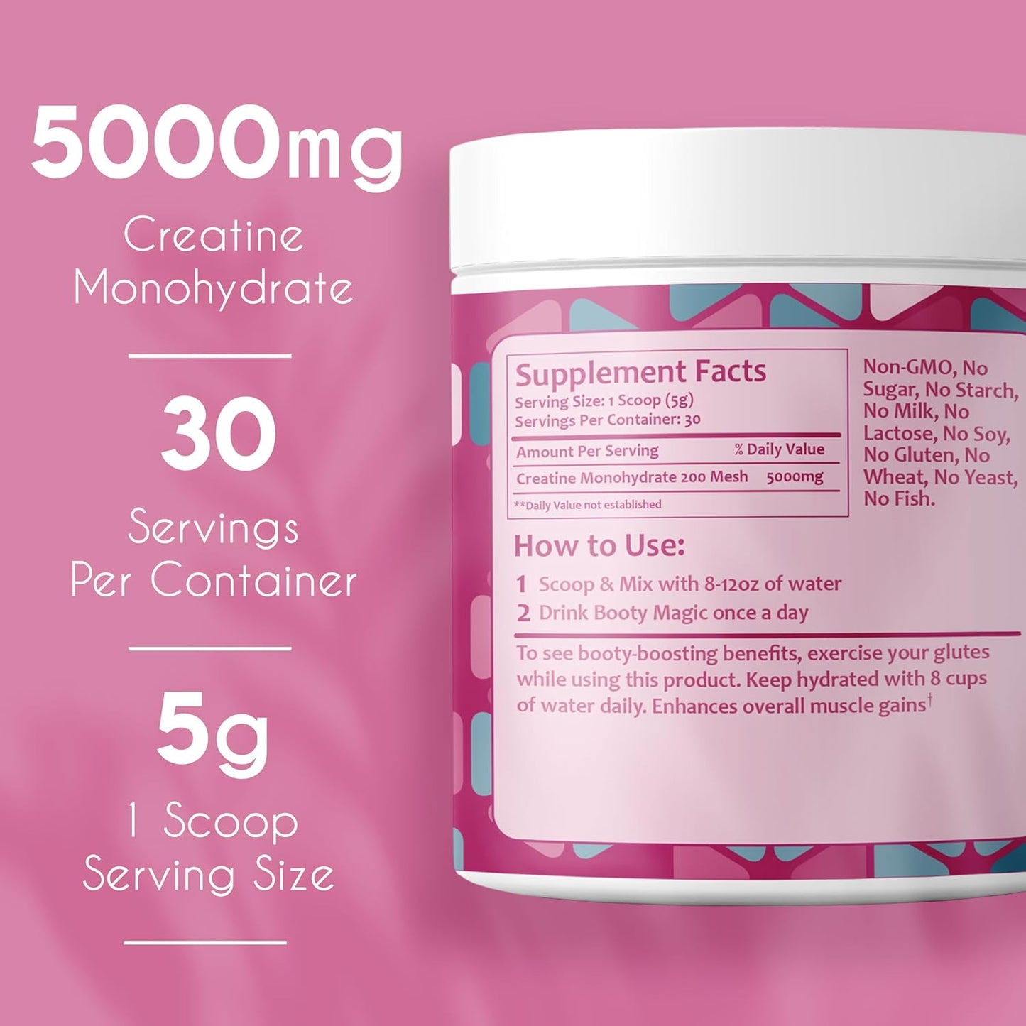 Women's Booty Building Creatine Powder - Enhance Glute Gains and Muscle Growth, Micronized for Best Big Booty Results - 30 Servings - BoostGo Australia