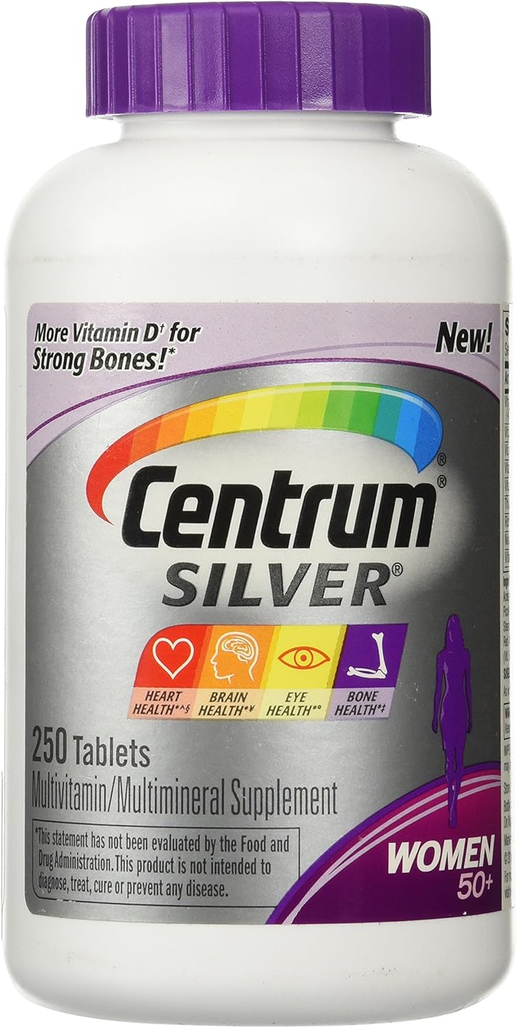 Women's Centrum Silver Multivitamin - 250 Tablets for Daily Nutrition