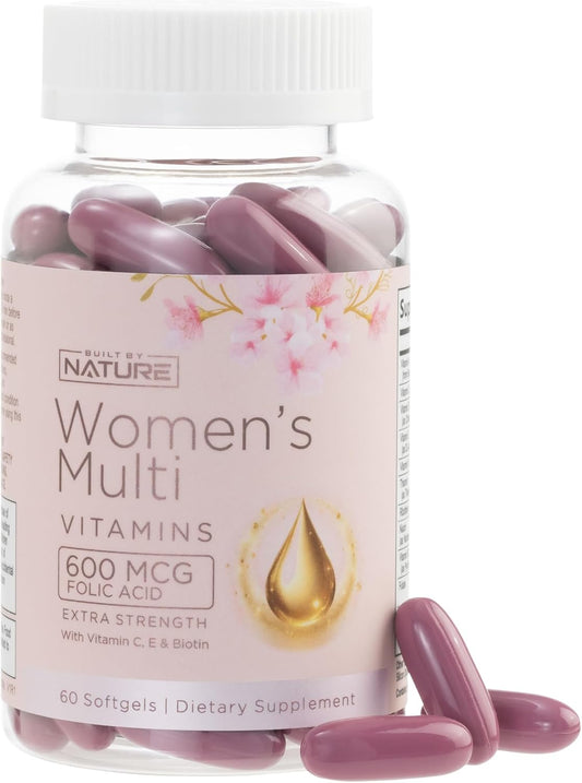 Women's Complete Daily Multivitamin Supplement with Essential Vitamins, Minerals, and Immune Support - 60 Softgels for Wellness