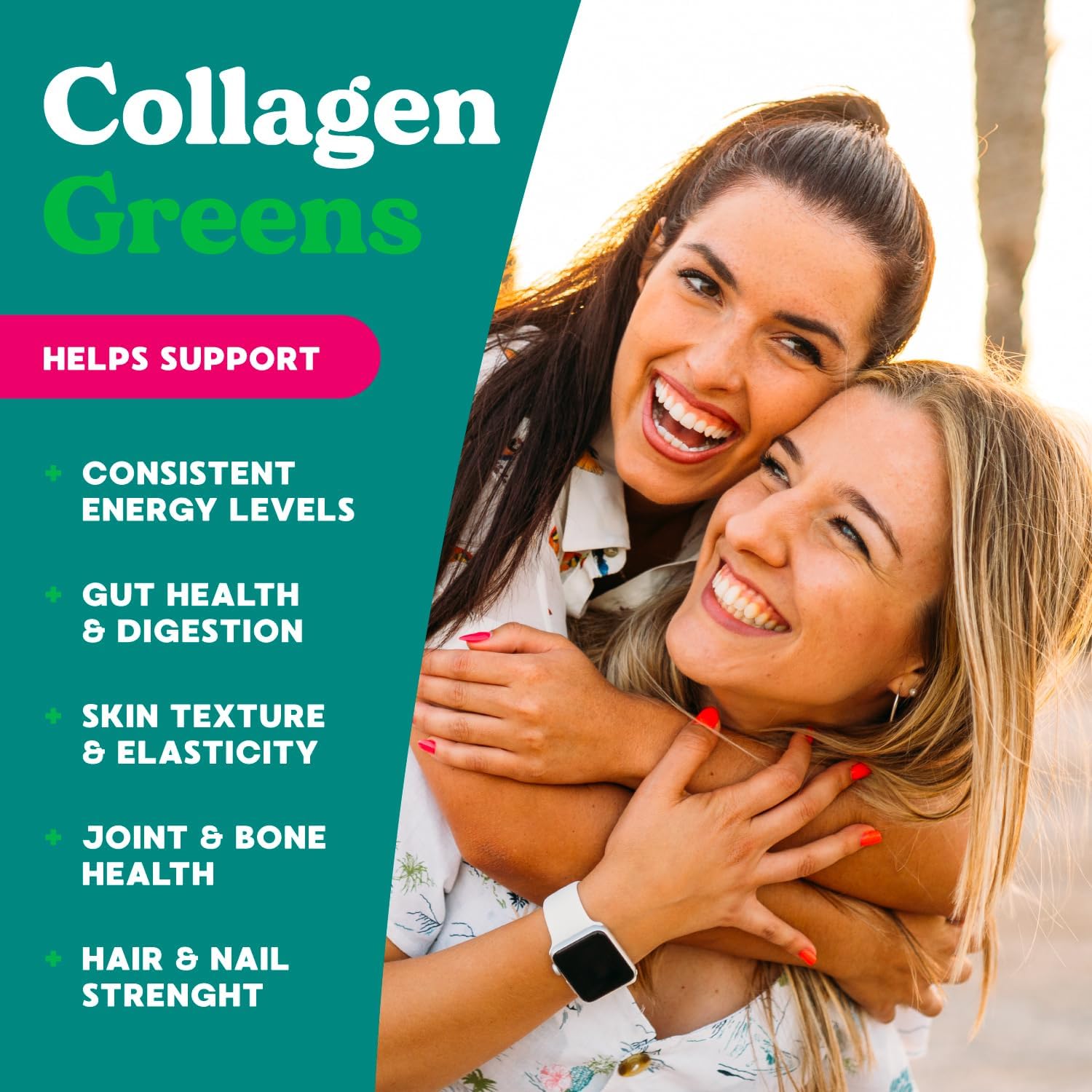 Women's Daily Greens & Superfood Powder with Collagen, Probiotics, & Bloating Relief - Simply Nature's Promise - 2 Month Supply